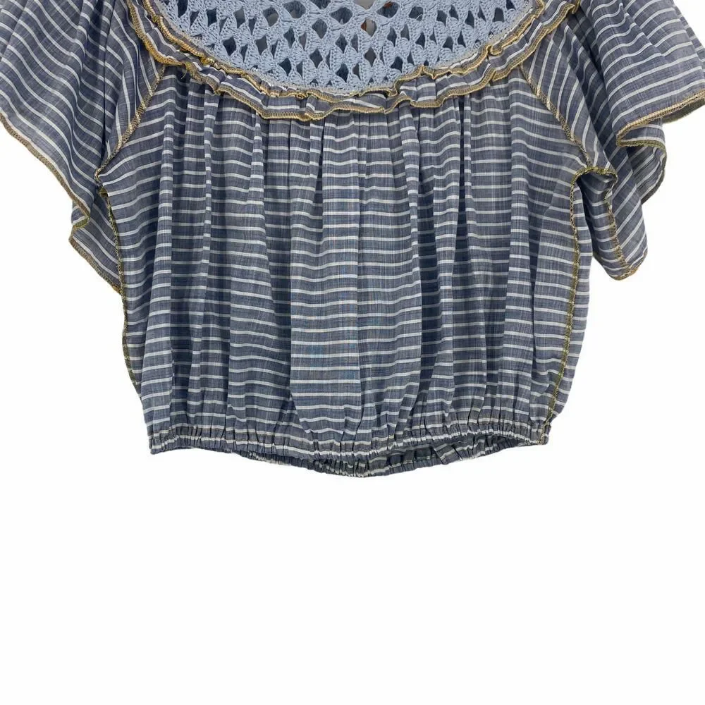 OPEN TO OFFERS! Free People Blue Striped Women's Top - Picture 9 of 11